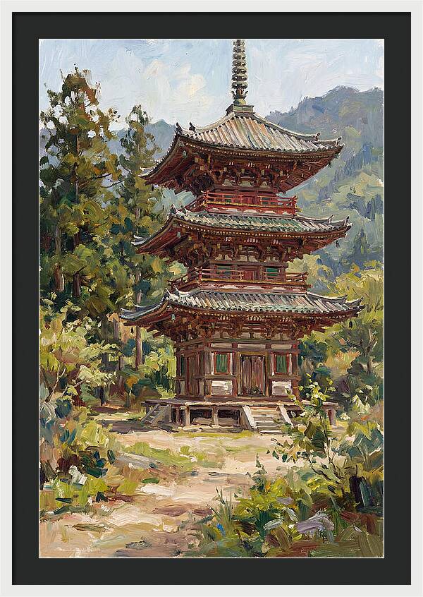 Temple Pagoda Amidst Nature