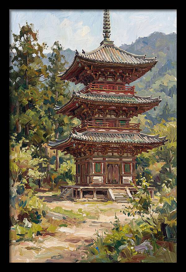 Temple Pagoda Amidst Nature