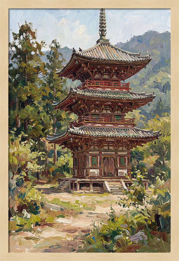 Temple Pagoda Amidst Nature