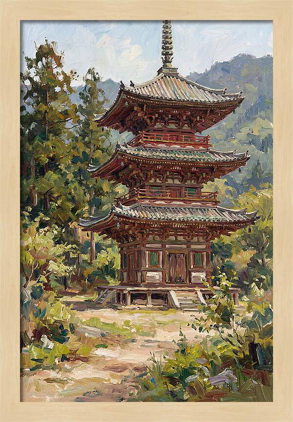 Temple Pagoda Amidst Nature