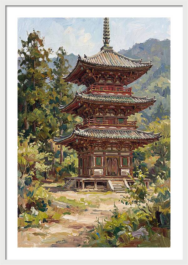 Temple Pagoda Amidst Nature
