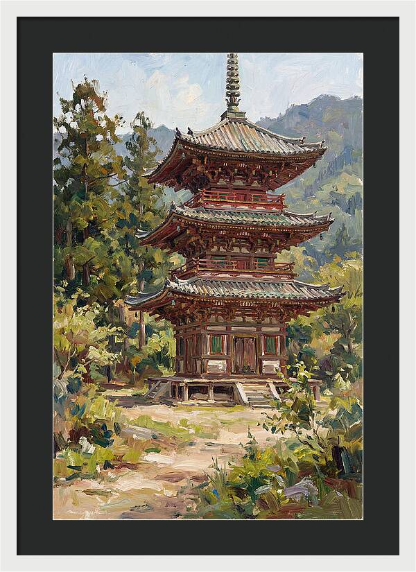 Temple Pagoda Amidst Nature