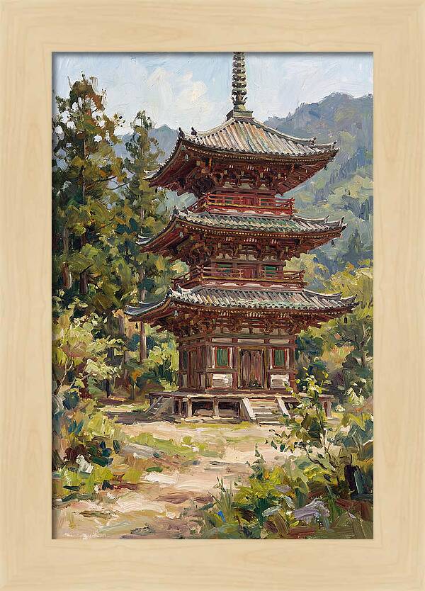 Temple Pagoda Amidst Nature