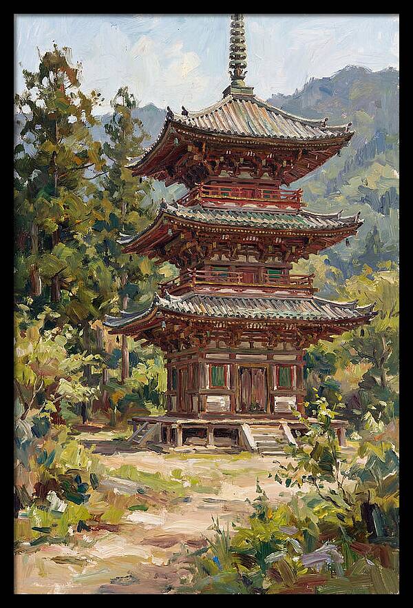 Temple Pagoda Amidst Nature