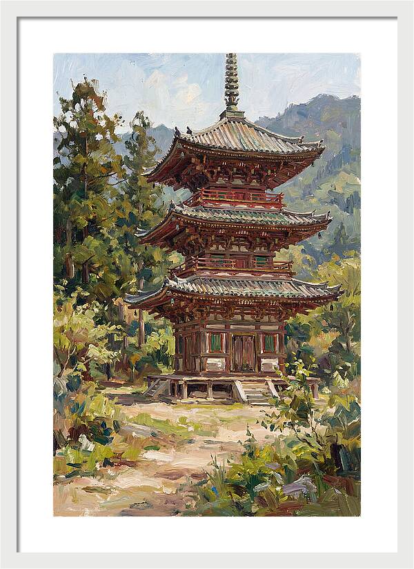 Temple Pagoda Amidst Nature