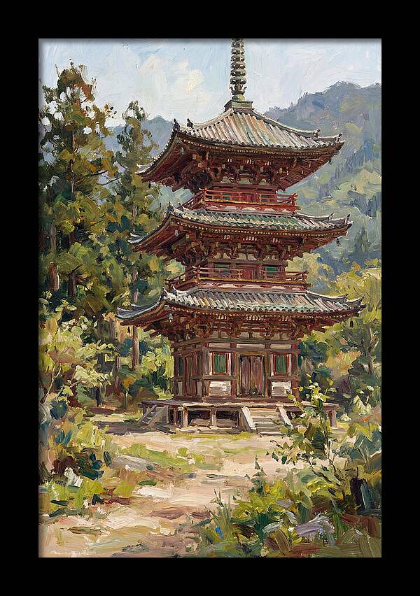 Temple Pagoda Amidst Nature