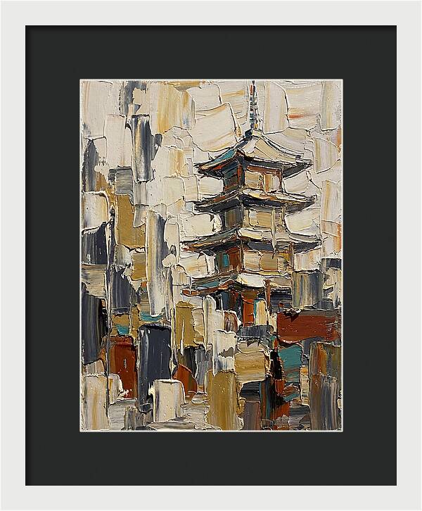 Temple Pagoda In Abstract Style