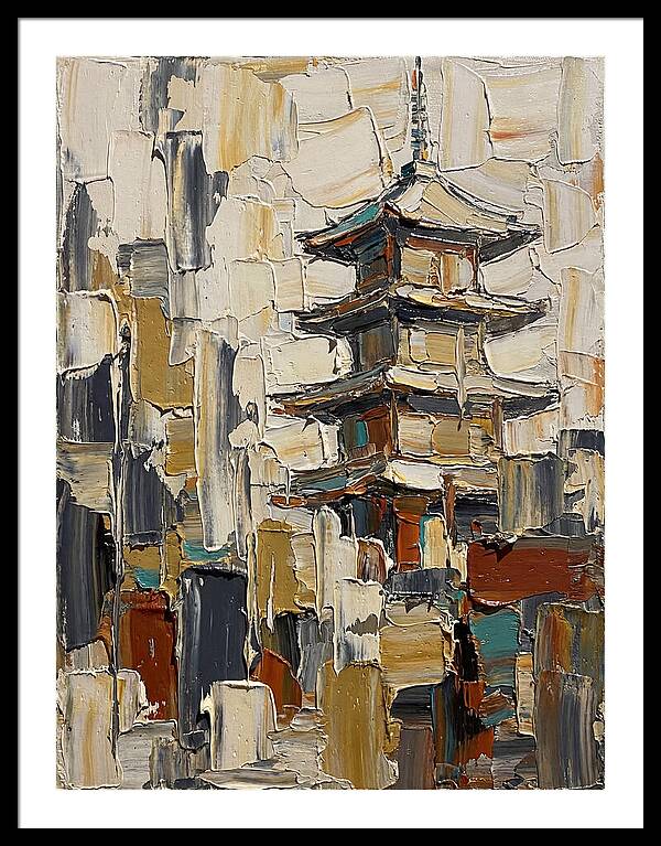 Temple Pagoda In Abstract Style