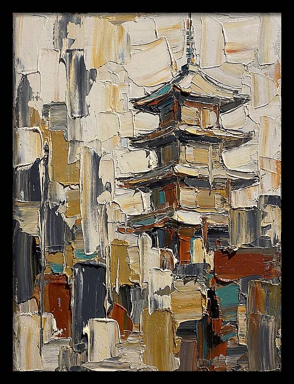 Temple Pagoda In Abstract Style