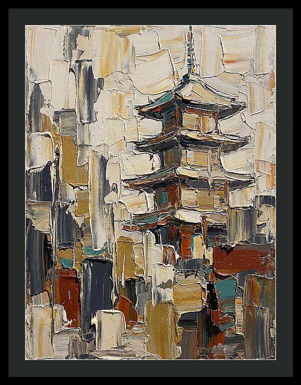 Temple Pagoda In Abstract Style