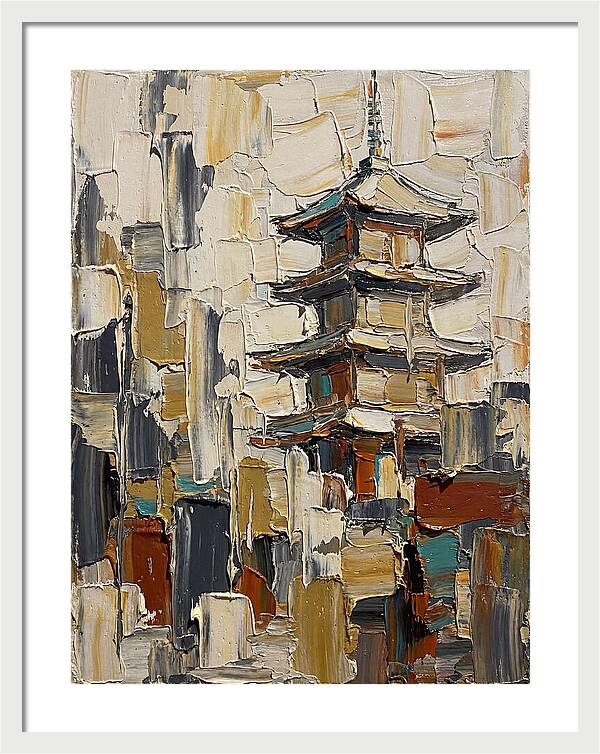 Temple Pagoda In Abstract Style