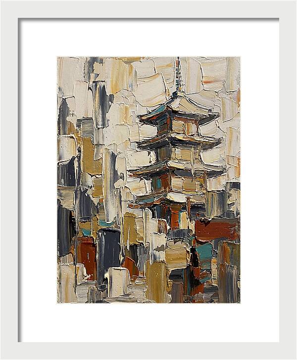 Temple Pagoda In Abstract Style