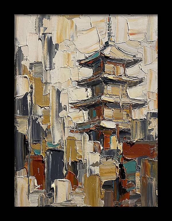 Temple Pagoda In Abstract Style