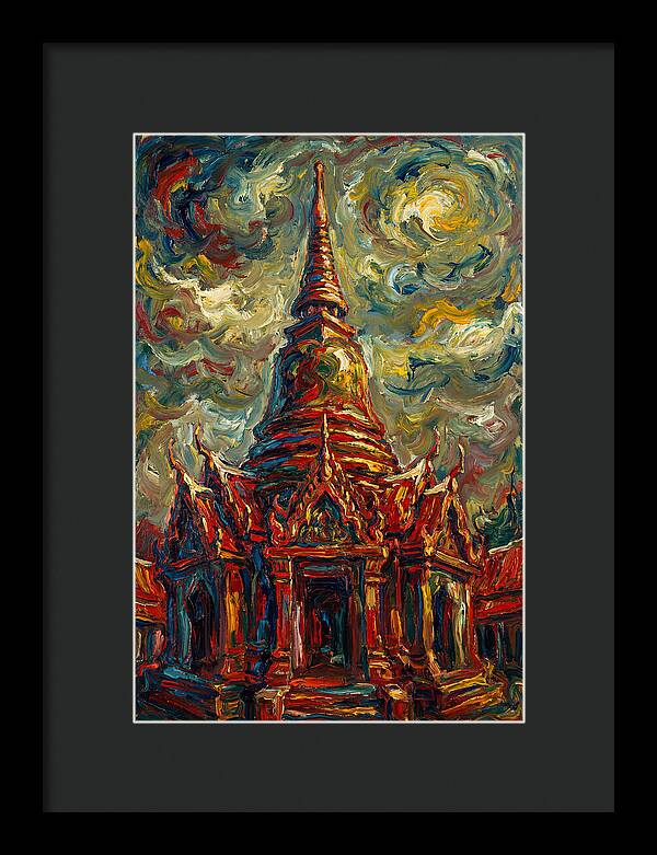 Temple Pagoda In Expressionist Style
