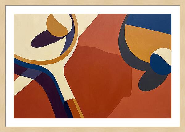 Tennis Racket And Balls Abstract