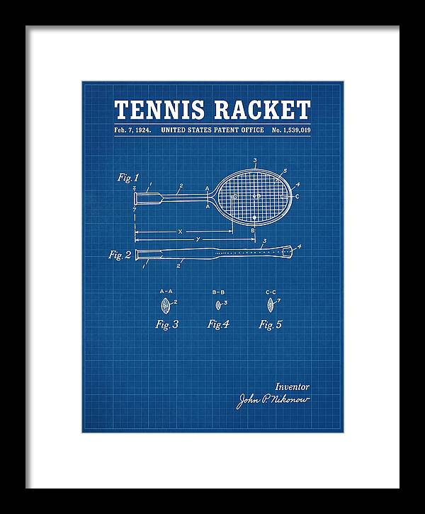 Tennis Racket Blueprint Patent Us1539019a