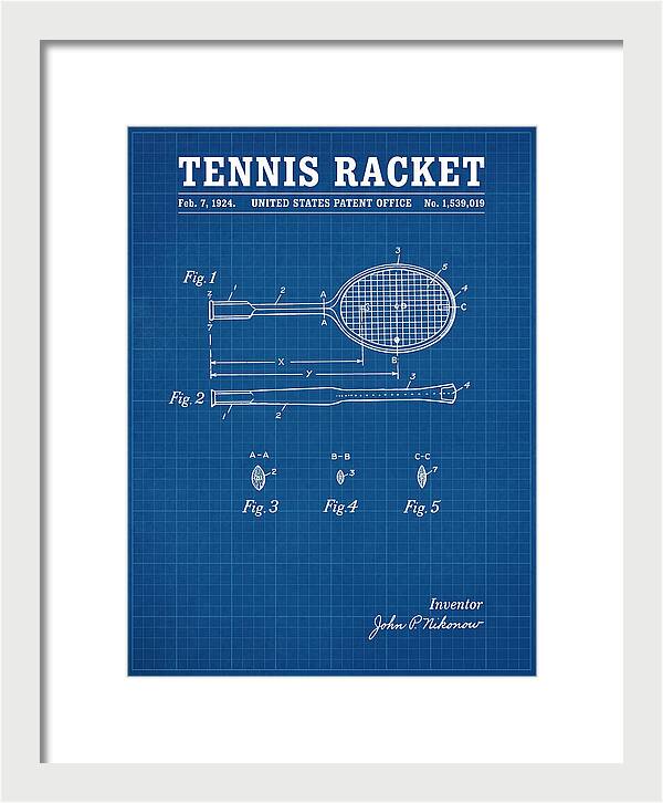 Tennis Racket Blueprint Patent Us1539019a