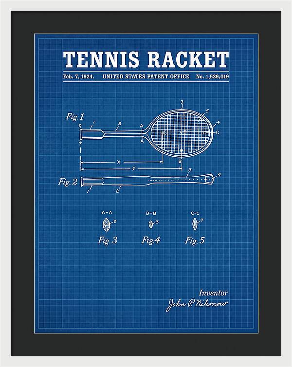 Tennis Racket Blueprint Patent Us1539019a
