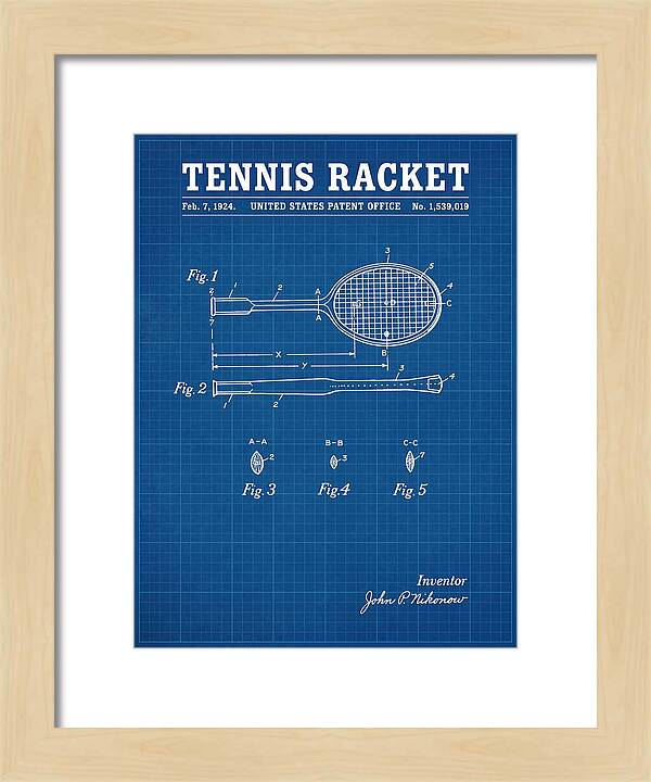 Tennis Racket Blueprint Patent Us1539019a