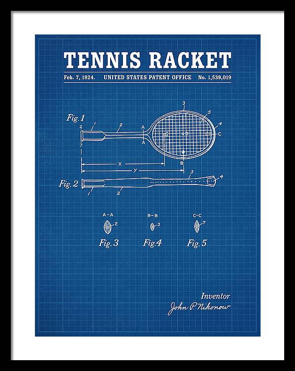 Tennis Racket Blueprint Patent Us1539019a