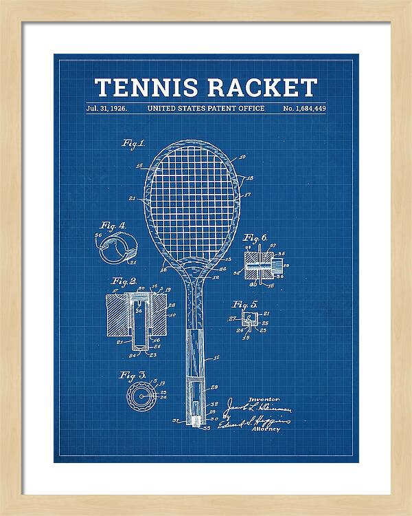 Tennis Racket Blueprint Patent Us1684449a
