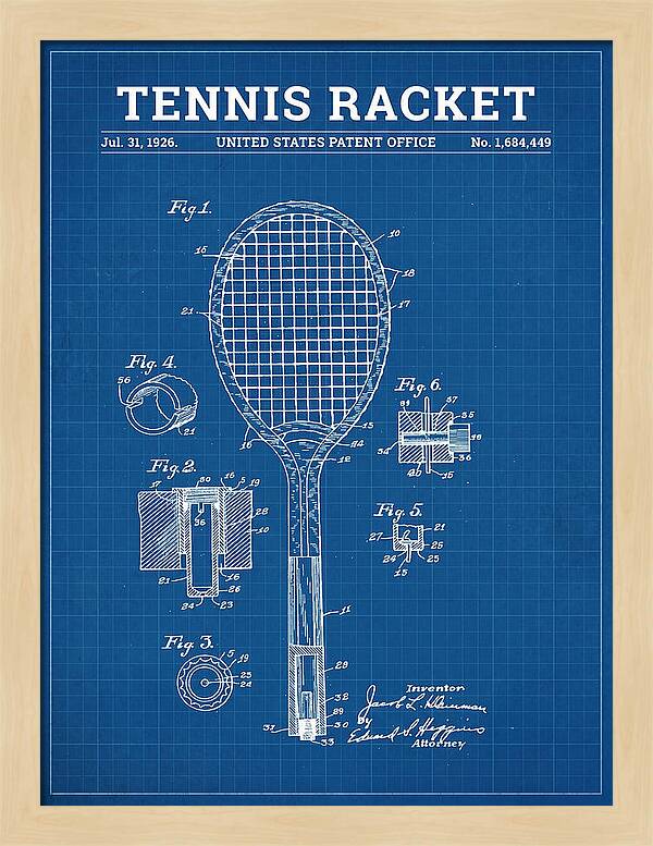 Tennis Racket Blueprint Patent Us1684449a