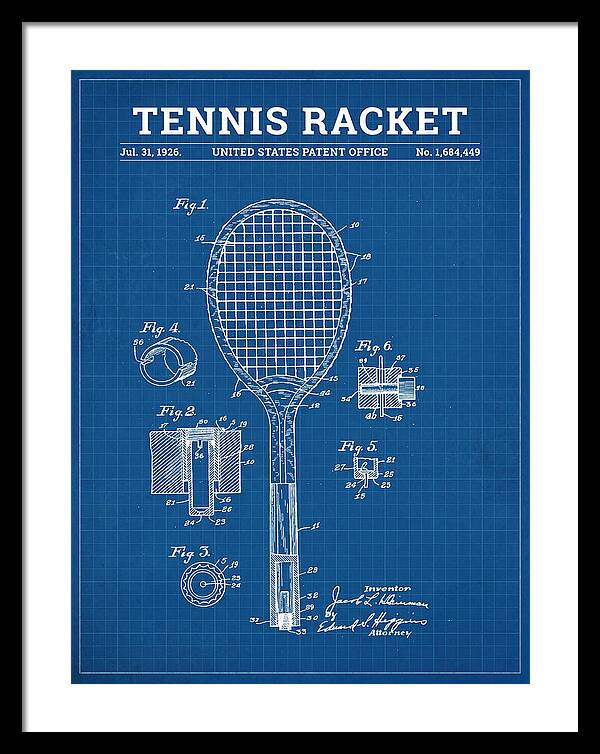 Tennis Racket Blueprint Patent Us1684449a