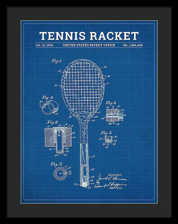 Tennis Racket Blueprint Patent Us1684449a