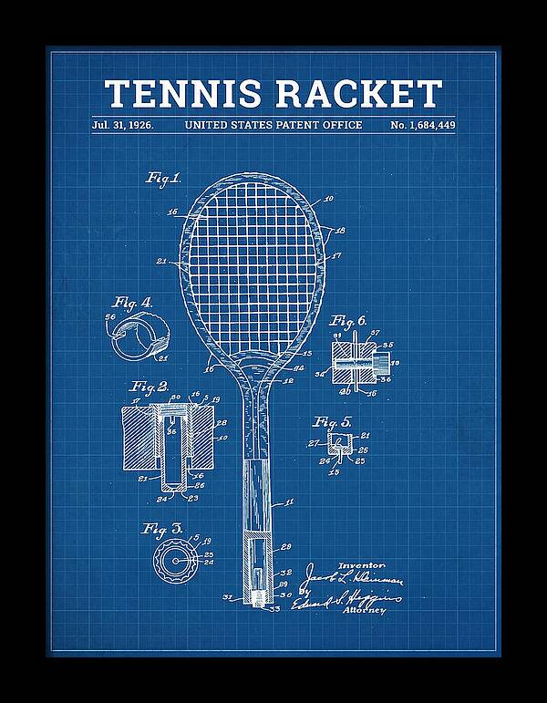 Tennis Racket Blueprint Patent Us1684449a