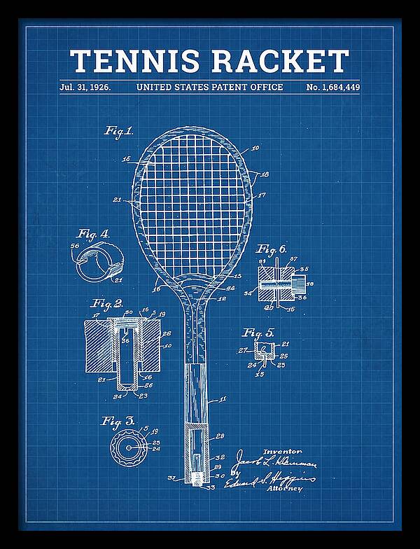 Tennis Racket Blueprint Patent Us1684449a