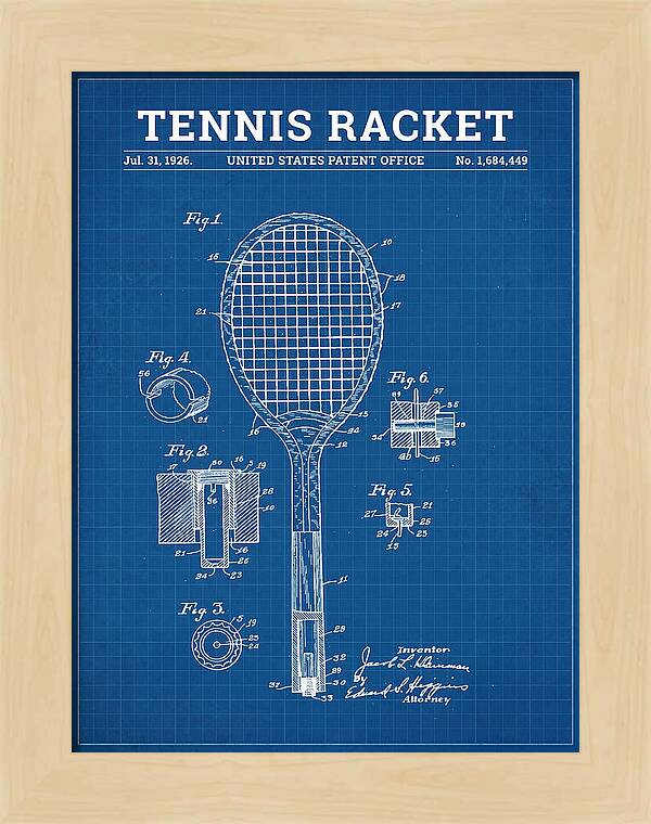 Tennis Racket Blueprint Patent Us1684449a