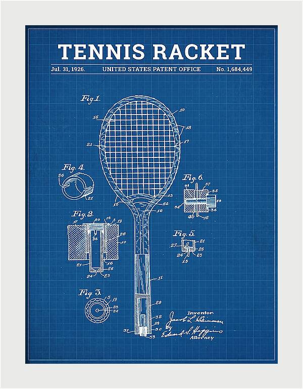 Tennis Racket Blueprint Patent Us1684449a