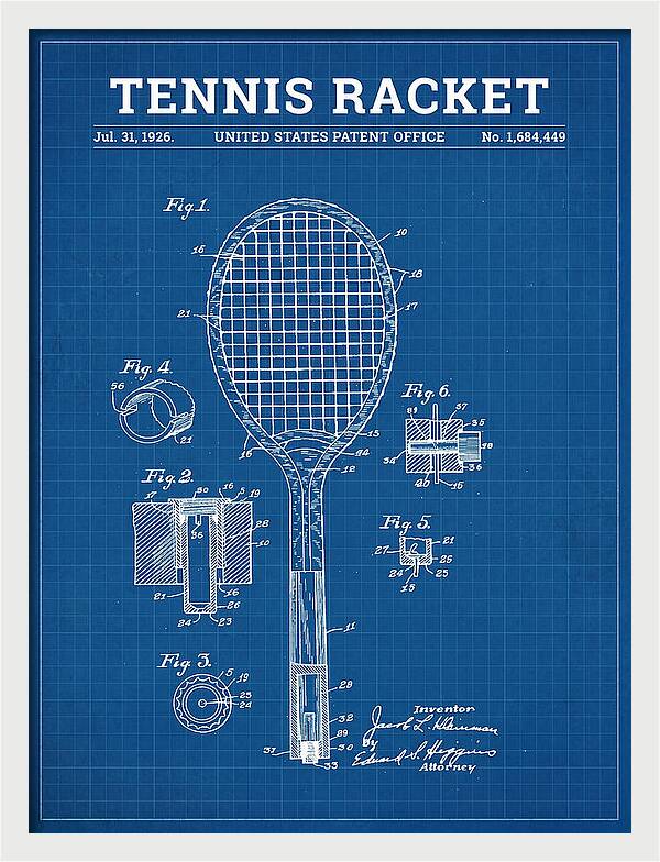 Tennis Racket Blueprint Patent Us1684449a