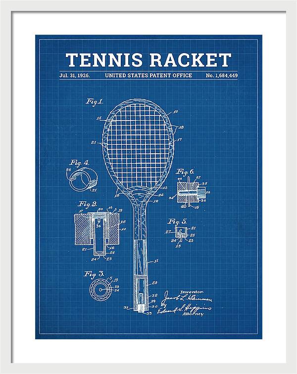 Tennis Racket Blueprint Patent Us1684449a