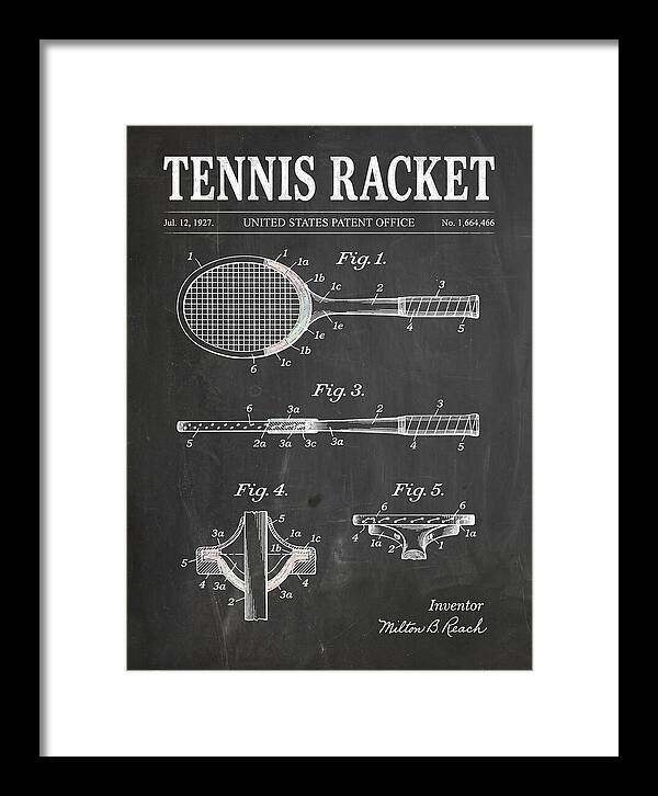 Tennis Racket Chalkboard Patent Us1664466a