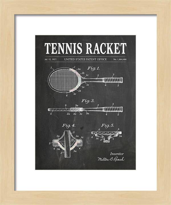Tennis Racket Chalkboard Patent Us1664466a