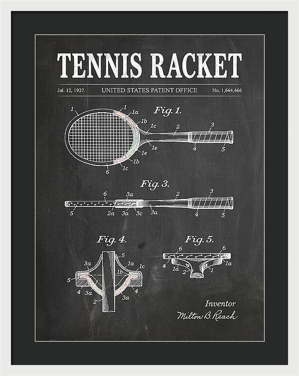 Tennis Racket Chalkboard Patent Us1664466a