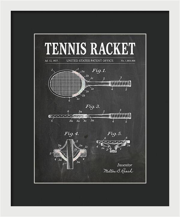 Tennis Racket Chalkboard Patent Us1664466a