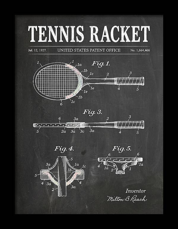 Tennis Racket Chalkboard Patent Us1664466a