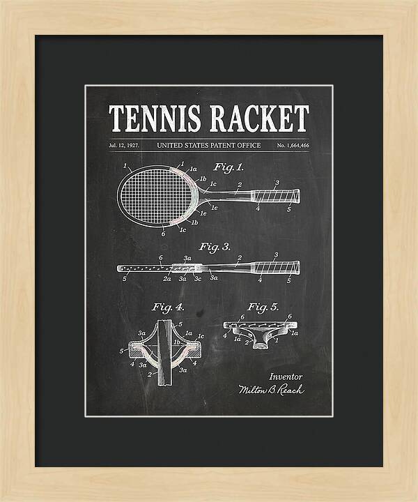 Tennis Racket Chalkboard Patent Us1664466a