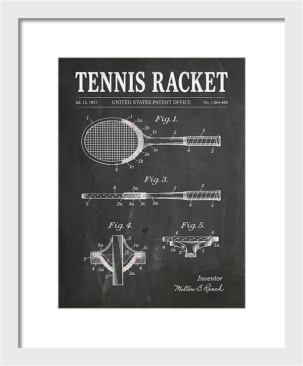 Tennis Racket Chalkboard Patent Us1664466a