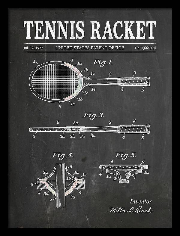 Tennis Racket Chalkboard Patent Us1664466a