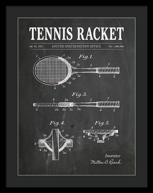 Tennis Racket Chalkboard Patent Us1664466a