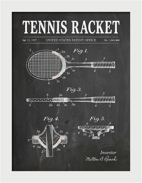 Tennis Racket Chalkboard Patent Us1664466a