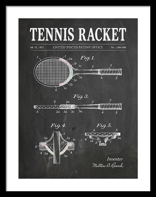 Tennis Racket Chalkboard Patent Us1664466a