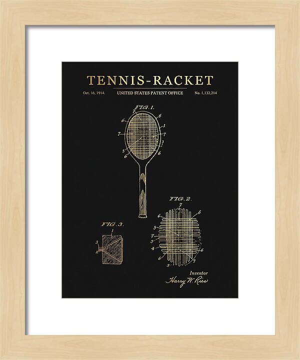 Tennis Racket Gold Patent Us1132214a