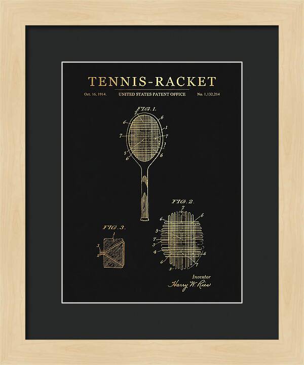 Tennis Racket Gold Patent Us1132214a