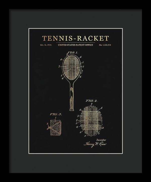 Tennis Racket Gold Patent Us1132214a