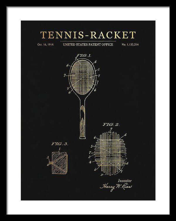 Tennis Racket Gold Patent Us1132214a