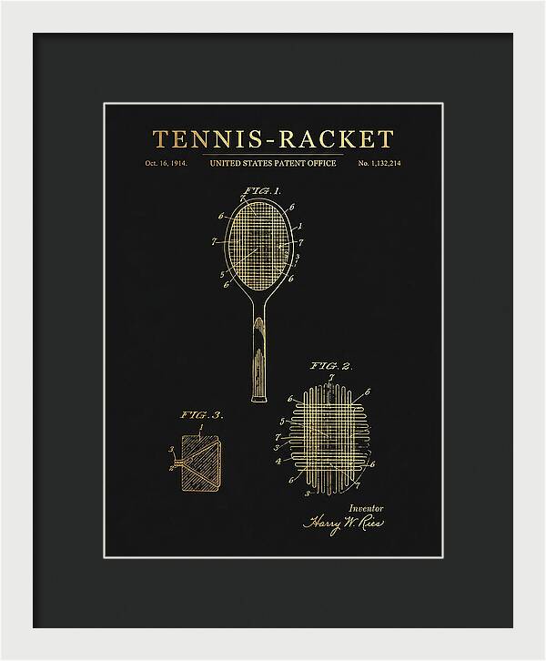 Tennis Racket Gold Patent Us1132214a